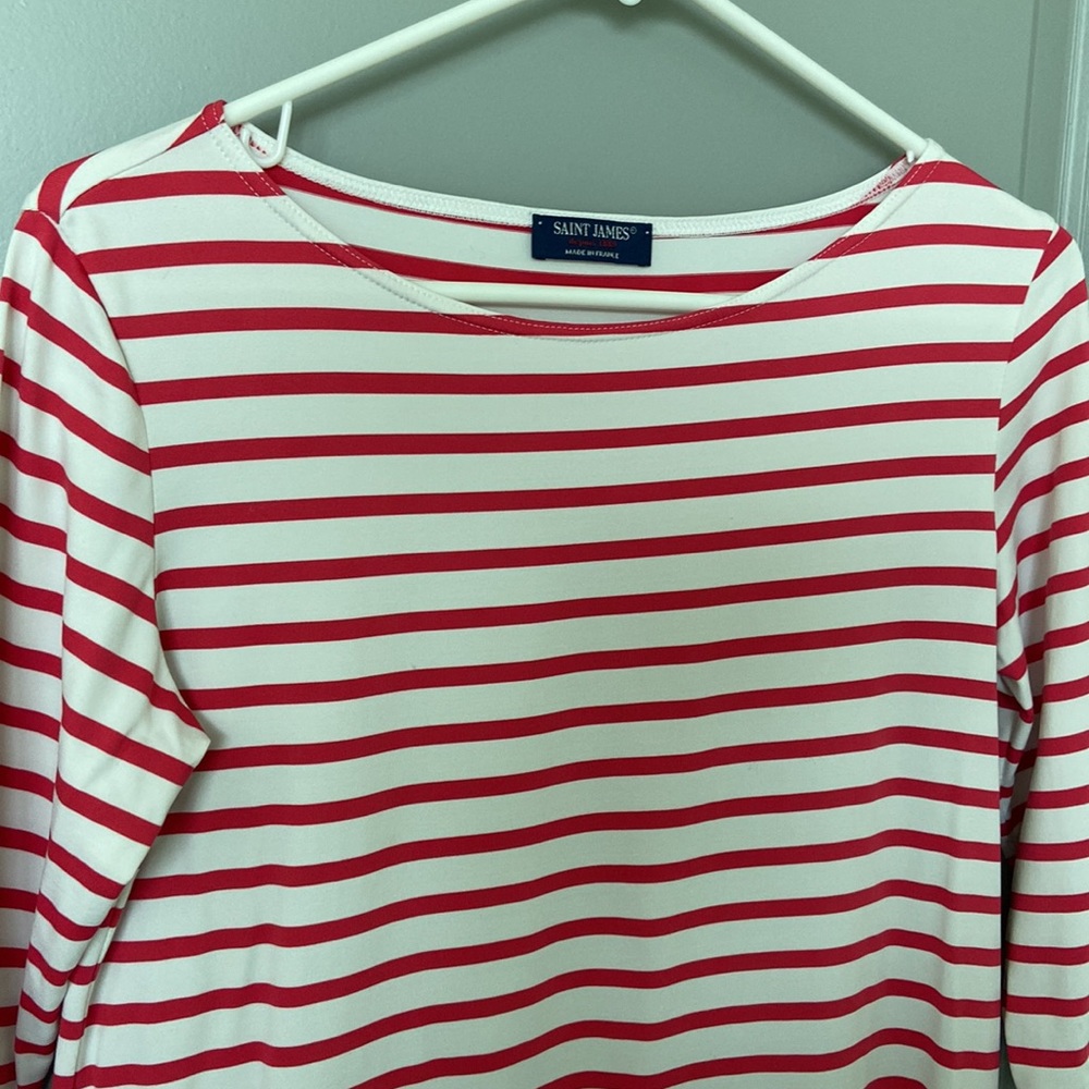 Propriano White and Raspberry Pink Striped Jersey Dress
